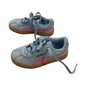Puma Light Blue and Pink Kids Sneakers Size 11